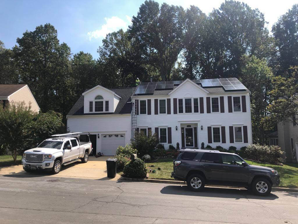 A single family home went solar in Potomac, MD